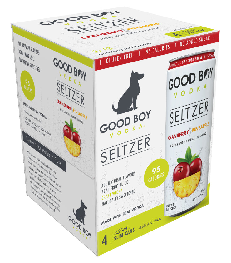 Good Boy Vodka Cocktail - Cranberry & Pineapple 4pk
