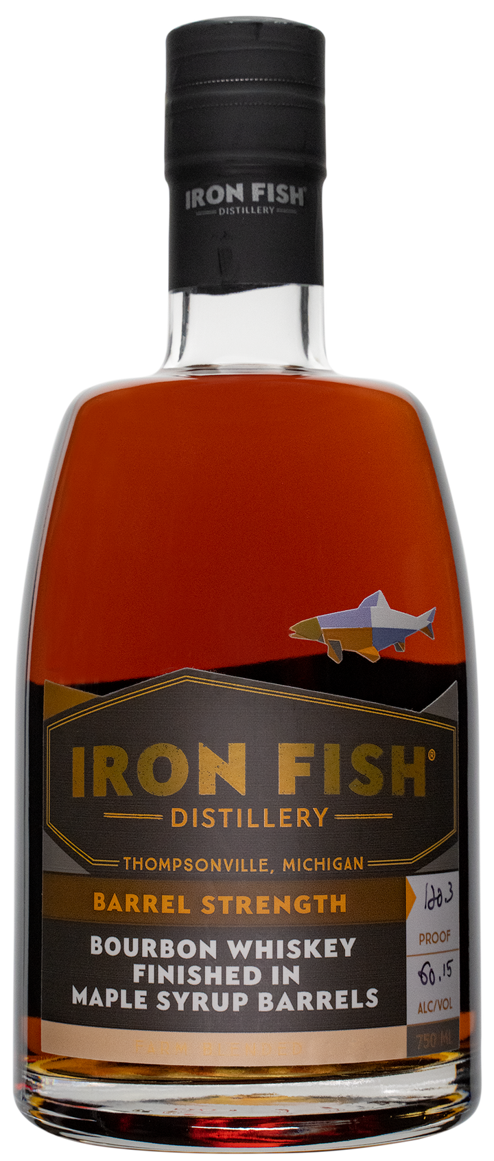 Iron Fish Barrel Strength Bourbon Whiskey Finished in Maple Syrup Barrels