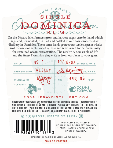 Rosalie Bay Dominica Single Rum Batch #1